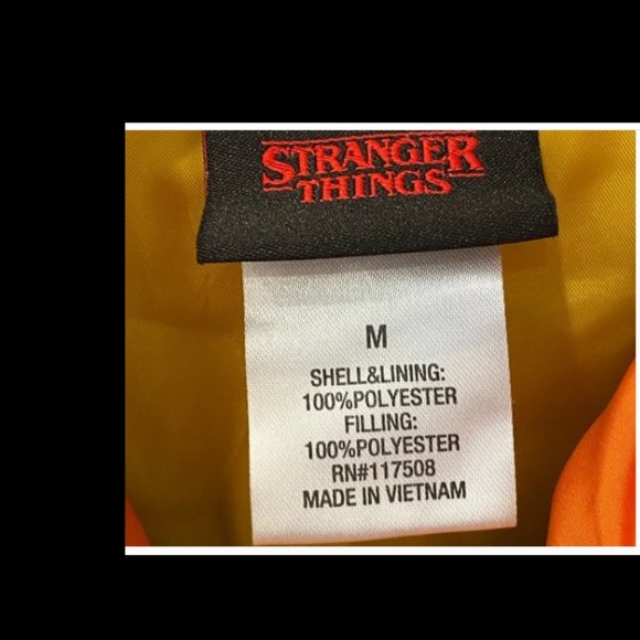 Stranger Things Orange Yellow Puffer Vest M - Picture 4 of 4
